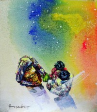 Hussain Chandio, 12 x 14 Inch, Acrylic on Canvas, Figurative Painting-AC-HC-196